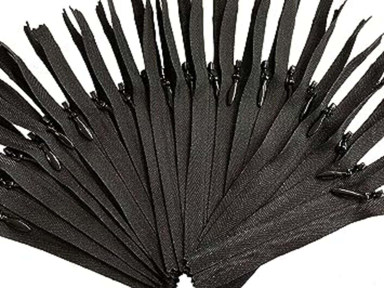 Invisible YKK (Conceal) Black Zippers for Apparel & Craft Projects - Closed Bottom - Color Black - Made in The United States (25 Zippers Per Pack) (16" Inches)